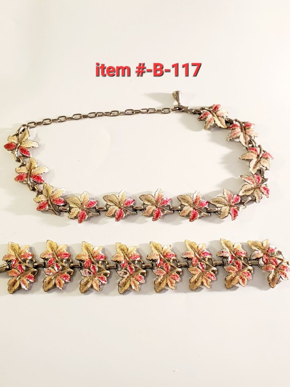 1 Necklace with matching Bracelet, item # B-117,. wt. 81 grams.